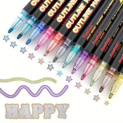GlitterDraw™ Marcadores Brillantes Premium X12 PCS