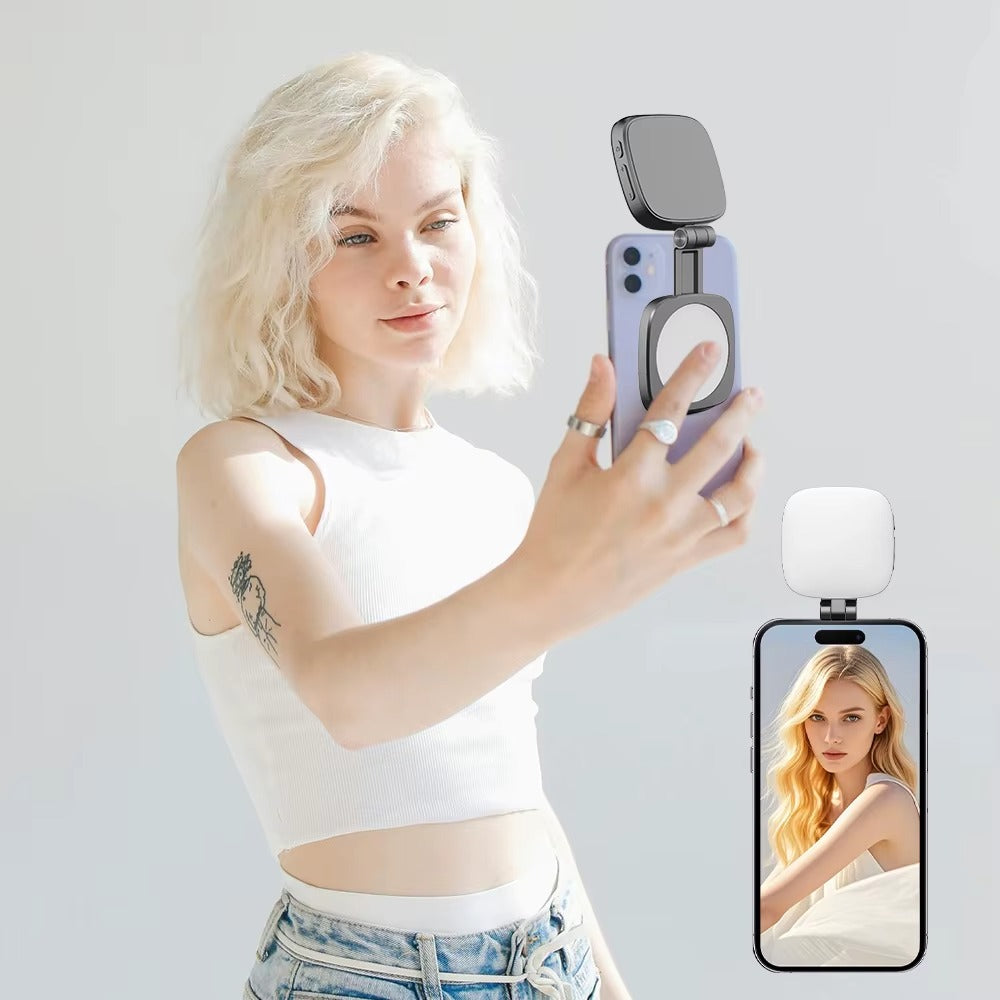 GlowPRO® Luz LED Magnética para Celular Con Espejo