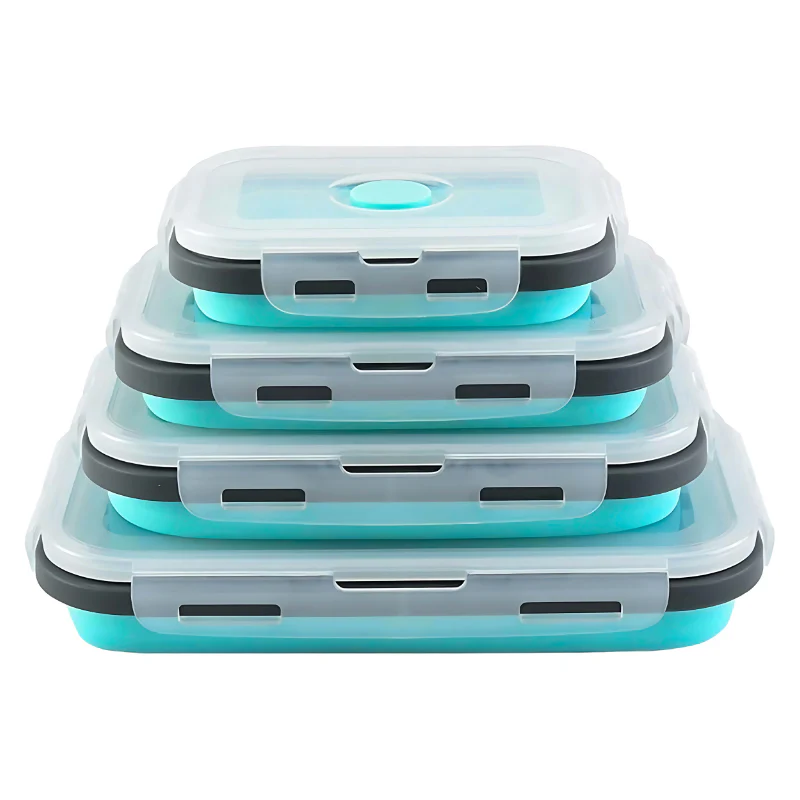 PlegaBox™ Porta Comida Plegable x4 de Diferentes Tamaños