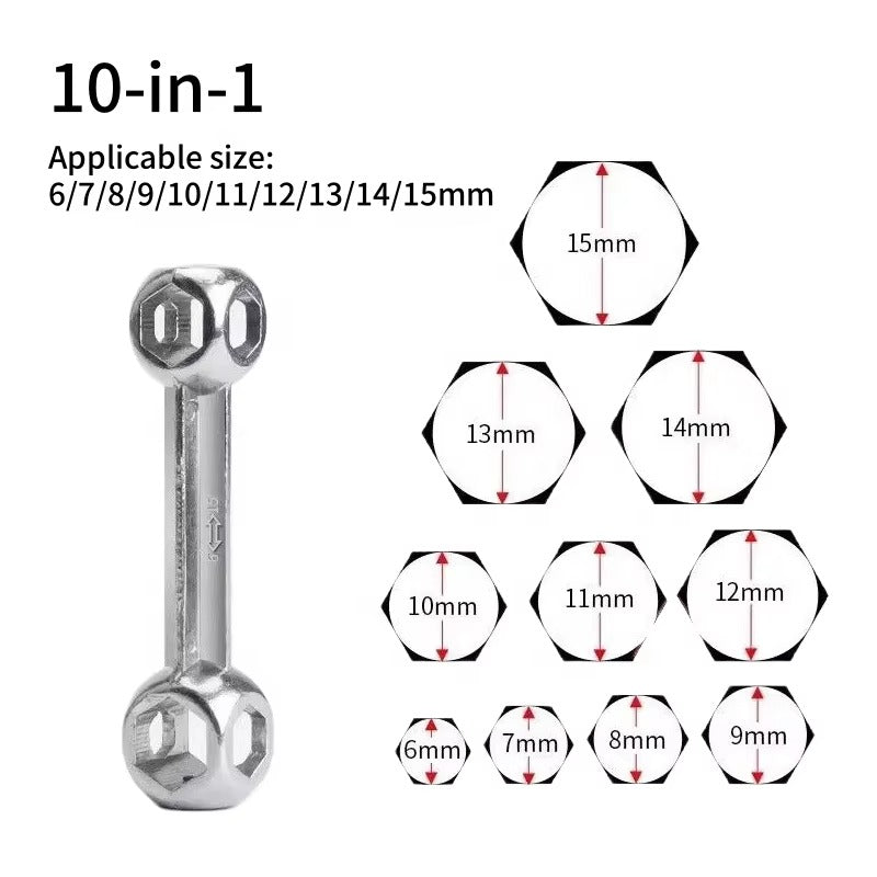 PocketHex™ Llave Hexagonal de Hueso 10 En 1