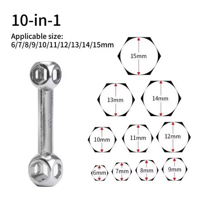 PocketHex™ Llave Hexagonal de Hueso 10 En 1