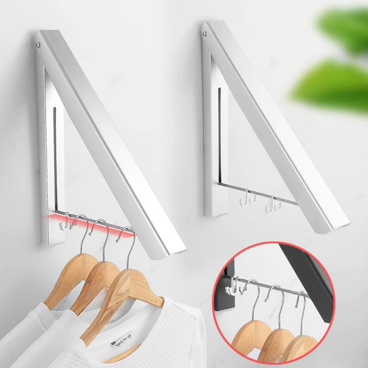 TriSpace™ Perchero Triangular Retráctil para Colgar Ropa