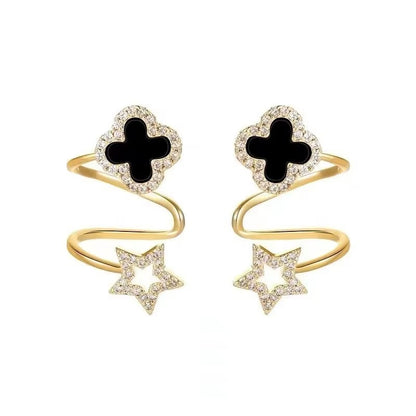 DualShine™ Elegantes Aretes de Trébol & Estrella tipo EarCuff
