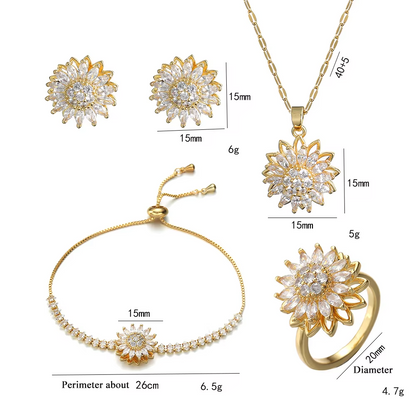 EverBloom™ Set de Joyería con Dije de Flor Giratoria x5