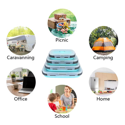 PlegaBox™ Porta Comida Plegable x4 de Diferentes Tamaños