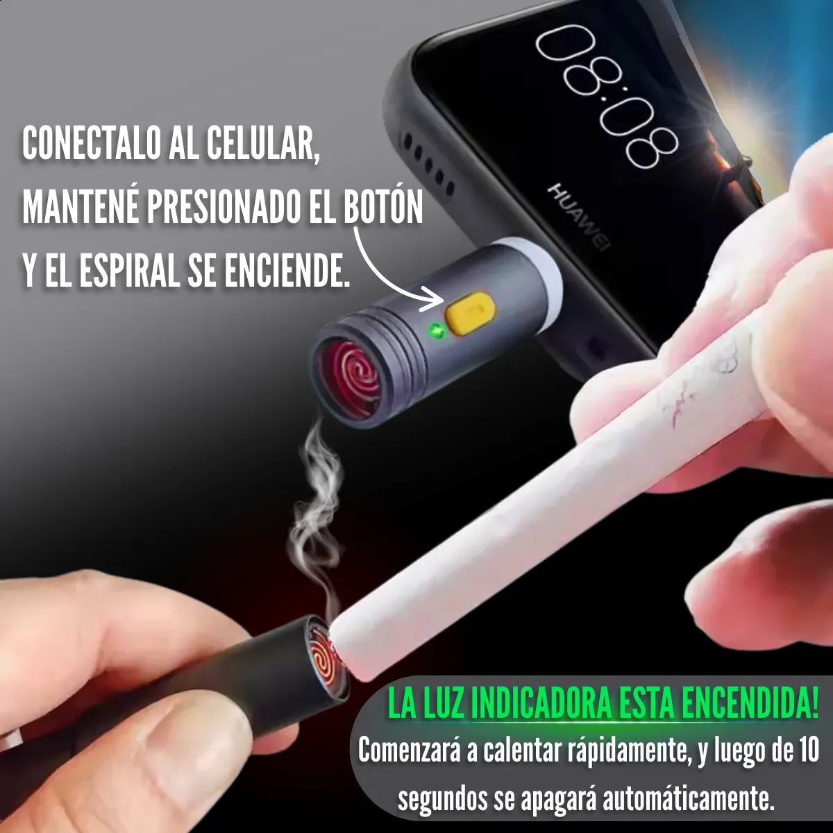 ZipFlame™ | ENCENDEDOR ADAPTABLE TIPO C X2 PCS ★ Convierte tu celular en un encendedor