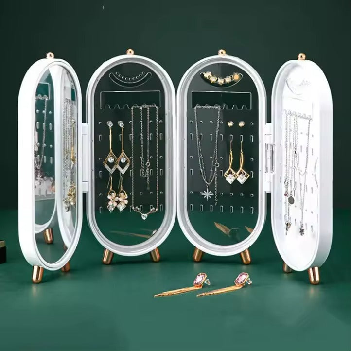 JewelMax™ Joyero Multicapas Plegable con Espejo