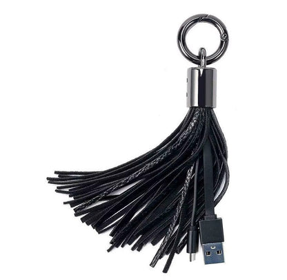 GoCharge™ Hermoso Llavero Con Borla y Cable de Carga 3 en 1