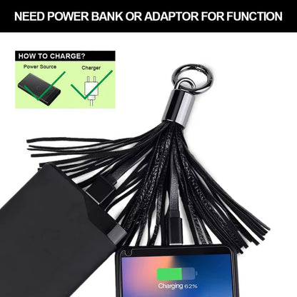 GoCharge™ Hermoso Llavero Con Borla y Cable de Carga 3 en 1