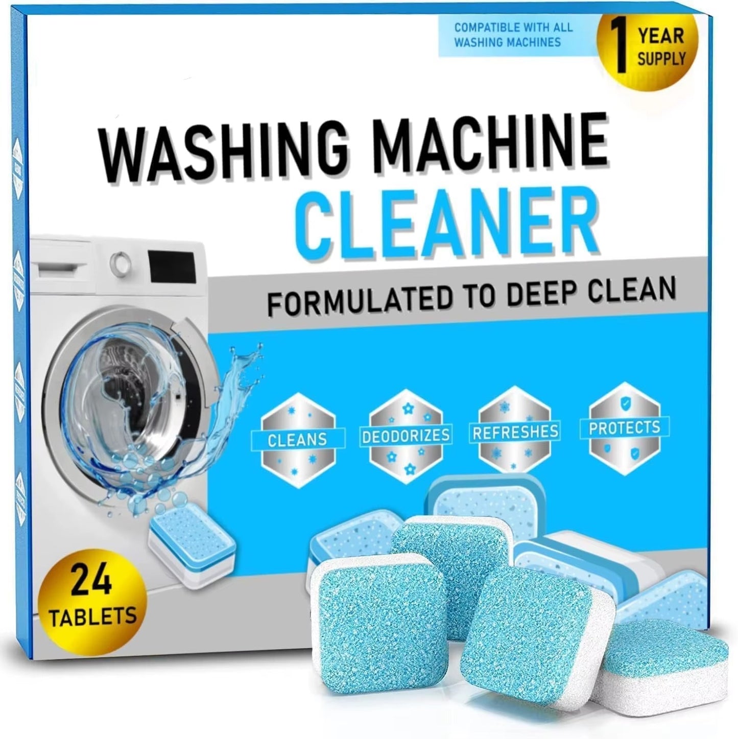 CleanMatrix™ Tabletas Limpiadoras Para Lavadora X24PCS